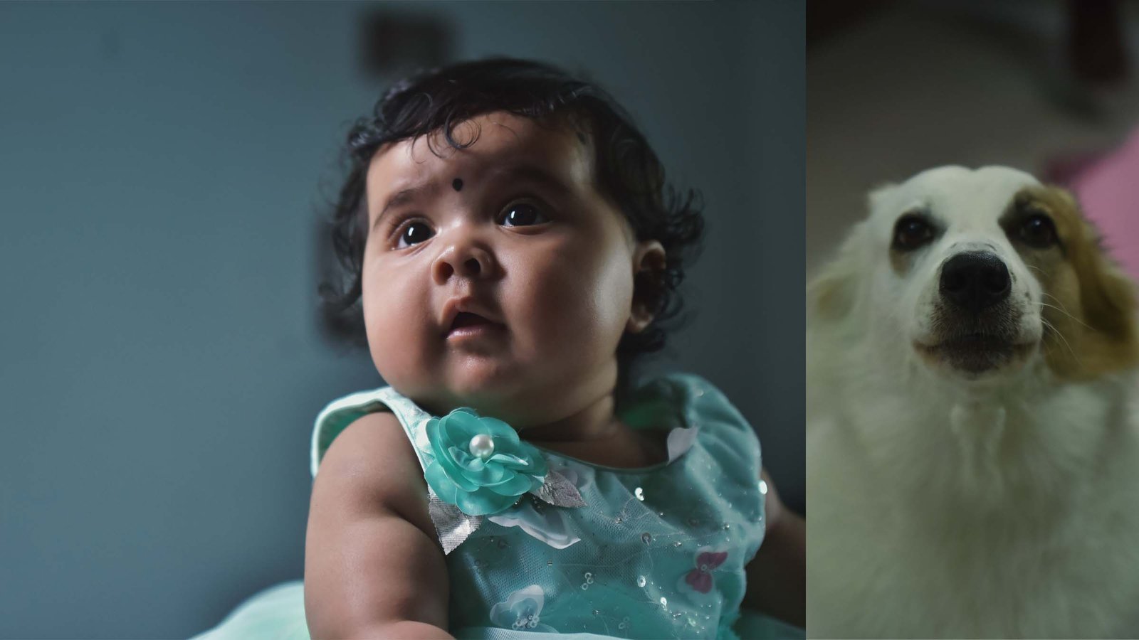 Studio portrait — baby in traditional attire