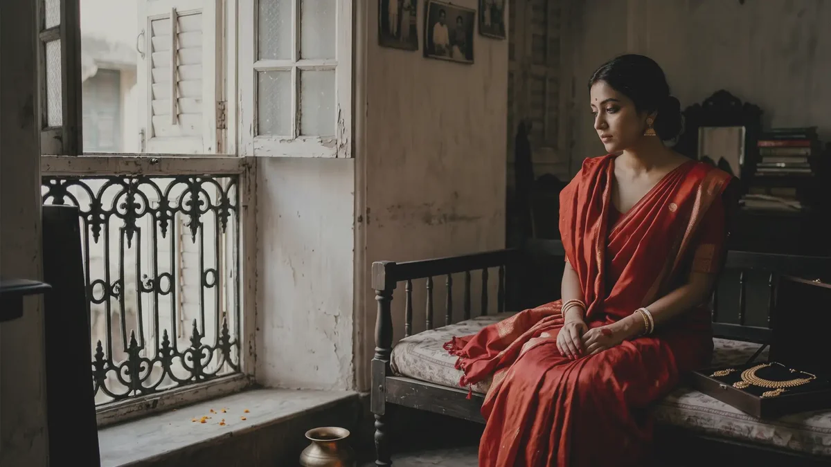 A moment of quiet reflection at a Kolkata wedding