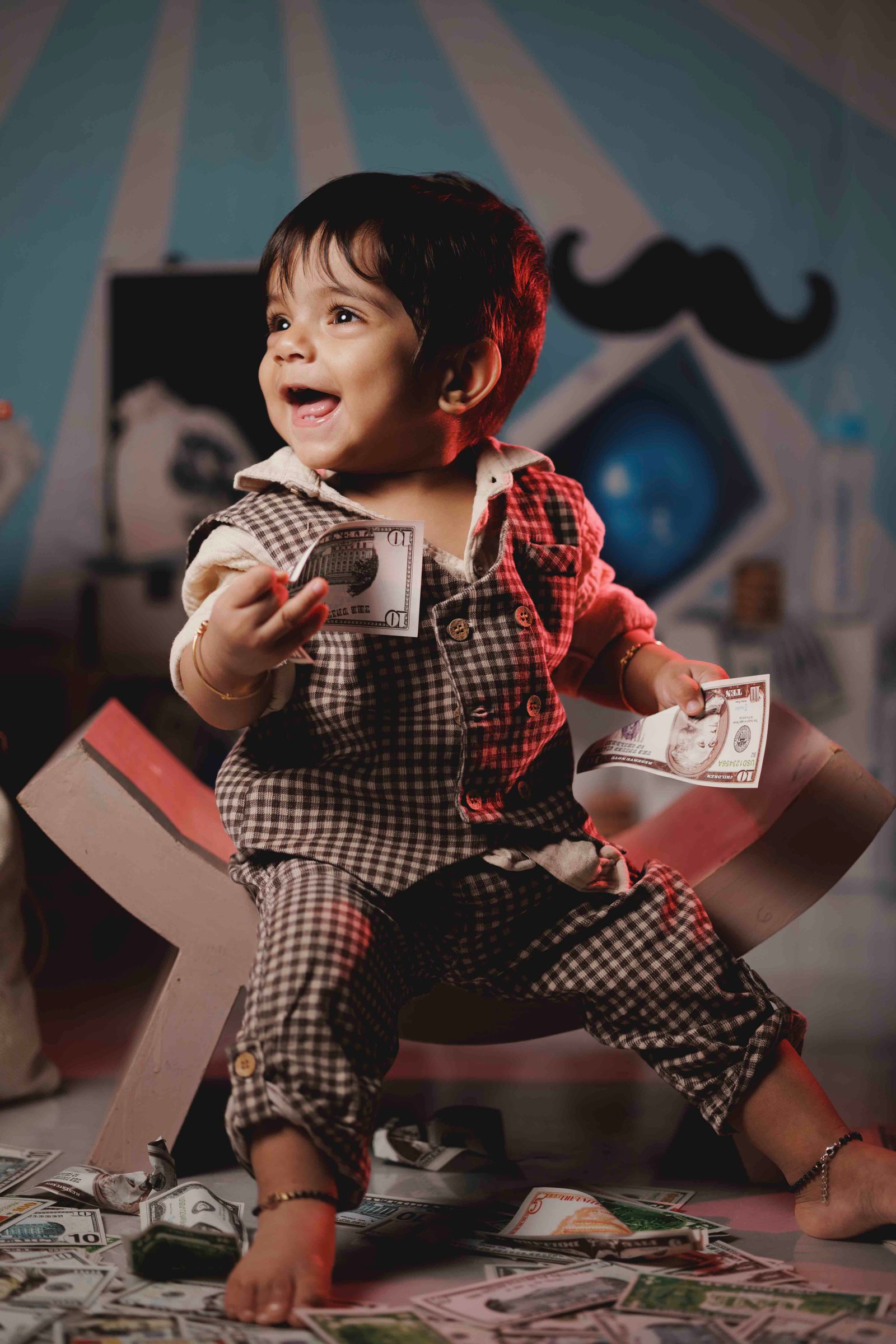 Family portrait at kids studio in Bhowanipore, Kolkata