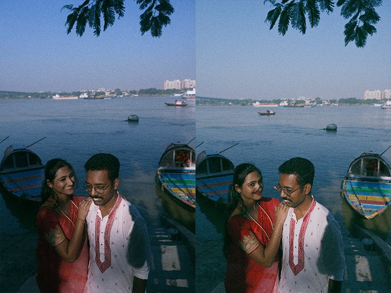 Candid laugh at Maidan — natural pre‑wedding couple photography
